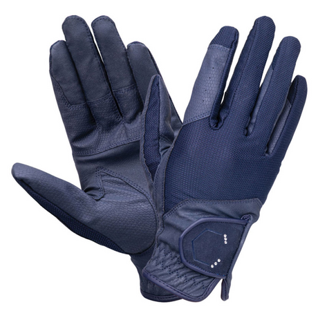 Coldstream Next Generation Blakelaw Diamante Riding Gloves#colour_navy-silver