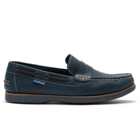 Chatham Shanklin Premium Leather Loafers#colour-navy