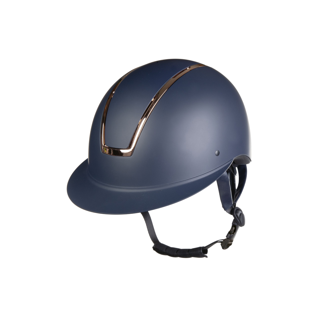 HKM Lady Shield Riding Helmet #colour_deep-blue-rose-gold