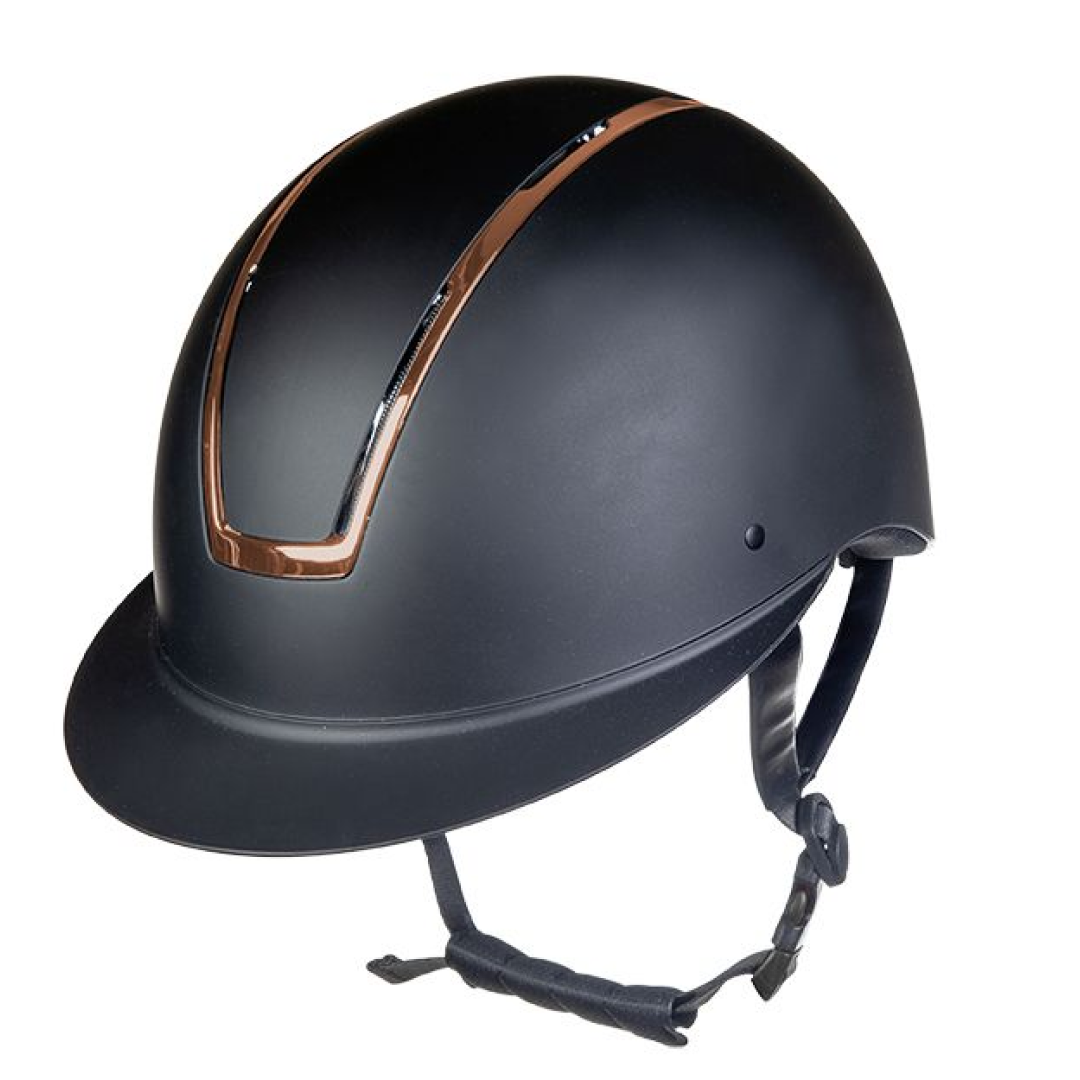 HKM Lady Shield Riding Helmet #colour_black-rose-gold