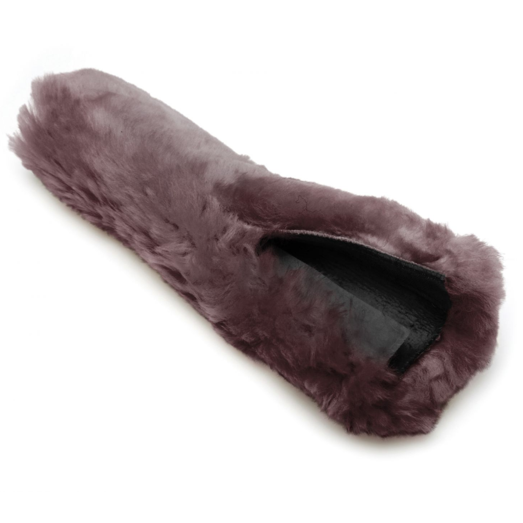 KM Elite Lambswool Noseband Cover #colour_brown