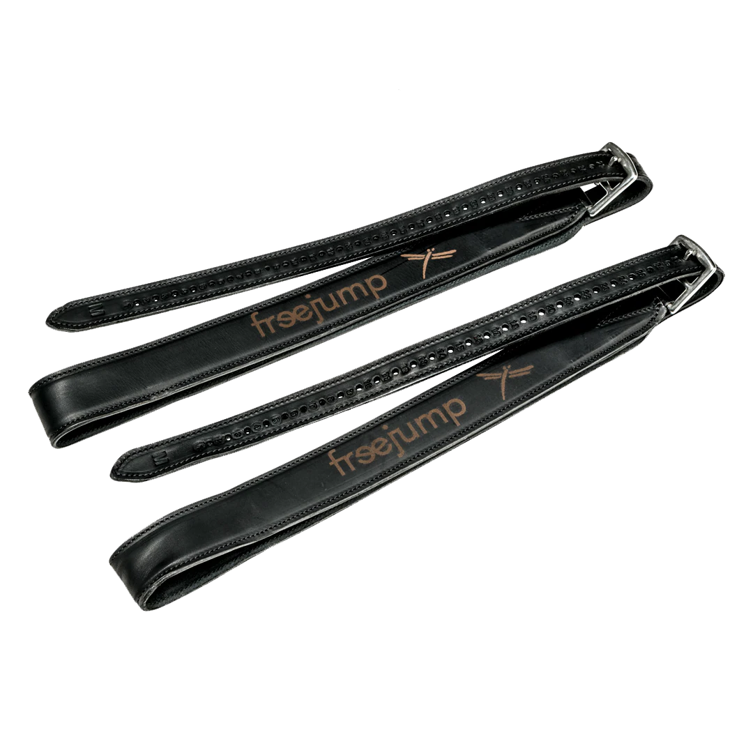 Freejump Classic Wide Stirrup Leathers #colour_black