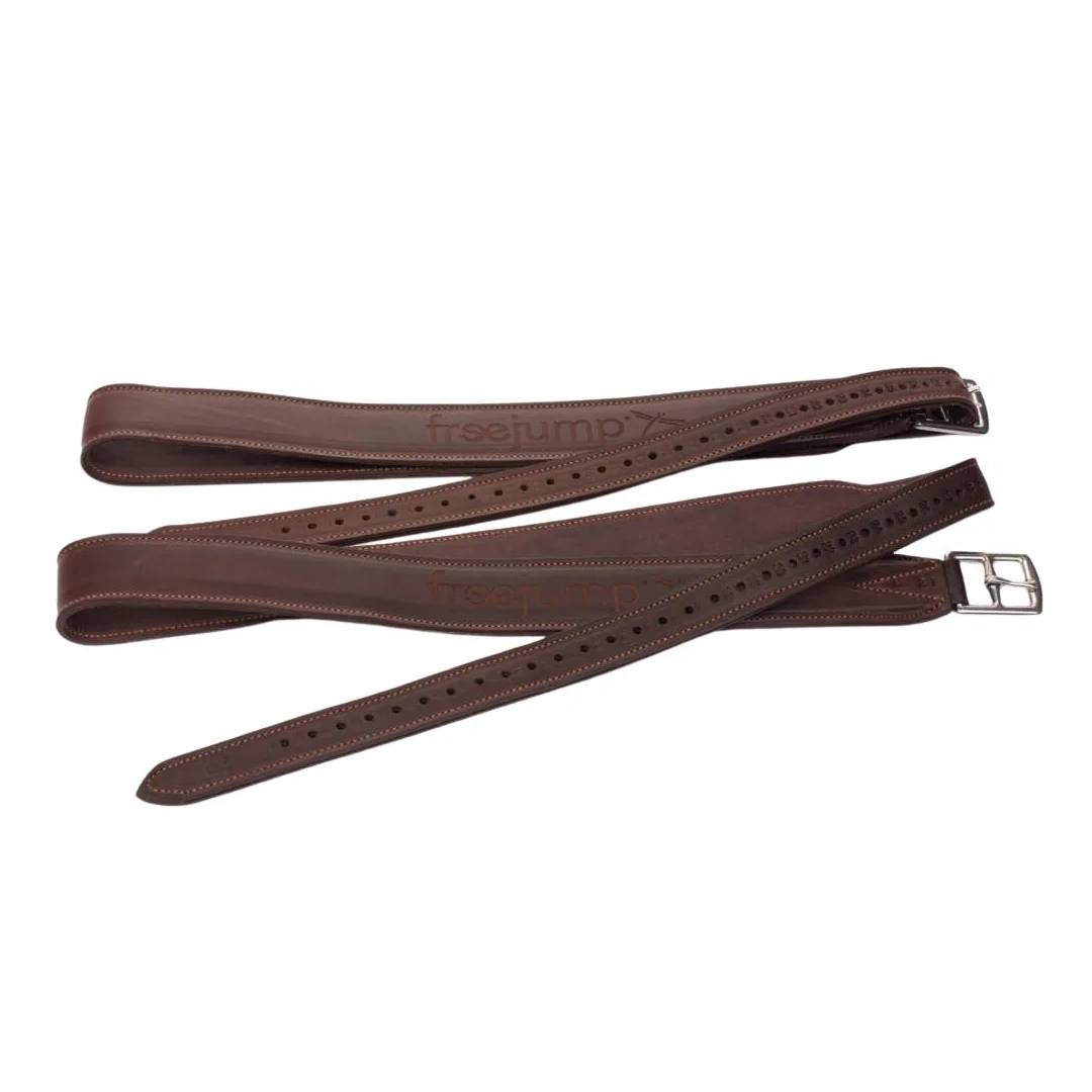 Freejump Classic Wide Stirrup Leathers #colour_brown