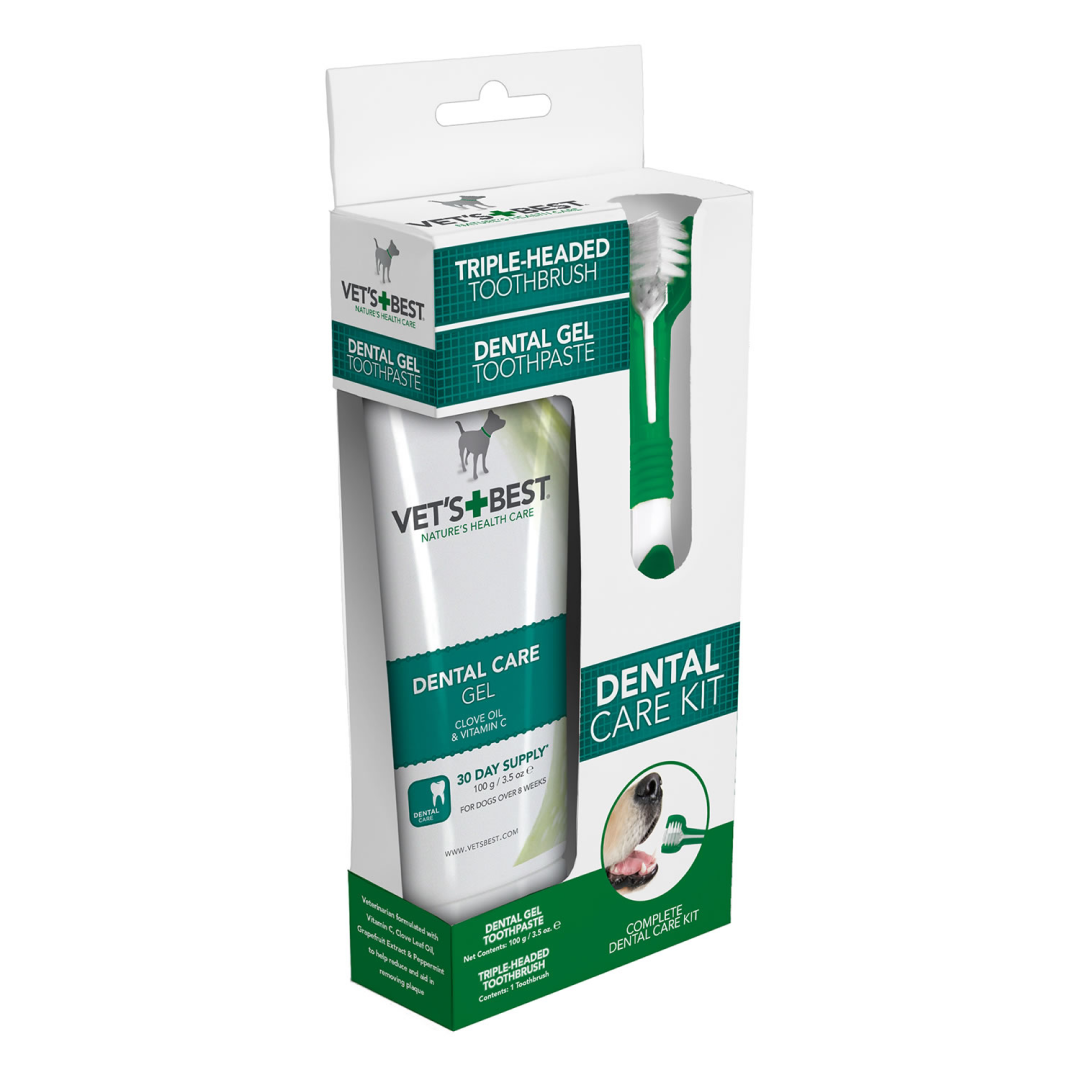 Vets Best Dental Care Kit for Dogs - Brush & Gel