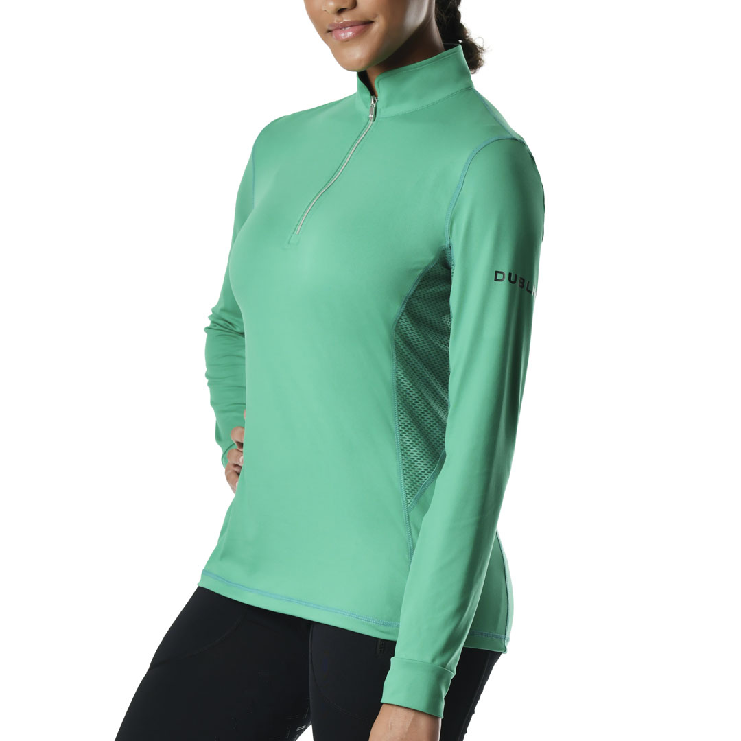 Dublin Kylee Long Sleeve Ladies Technical Shirt #colour_emerald