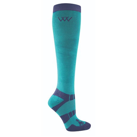 Woof Wear Bamboo Waffle Long Riding Socks #colour_ocean