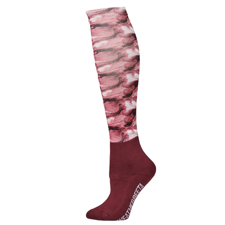 Weatherbeeta Stocking Socks #colour_burgundy-swirl-marble-print
