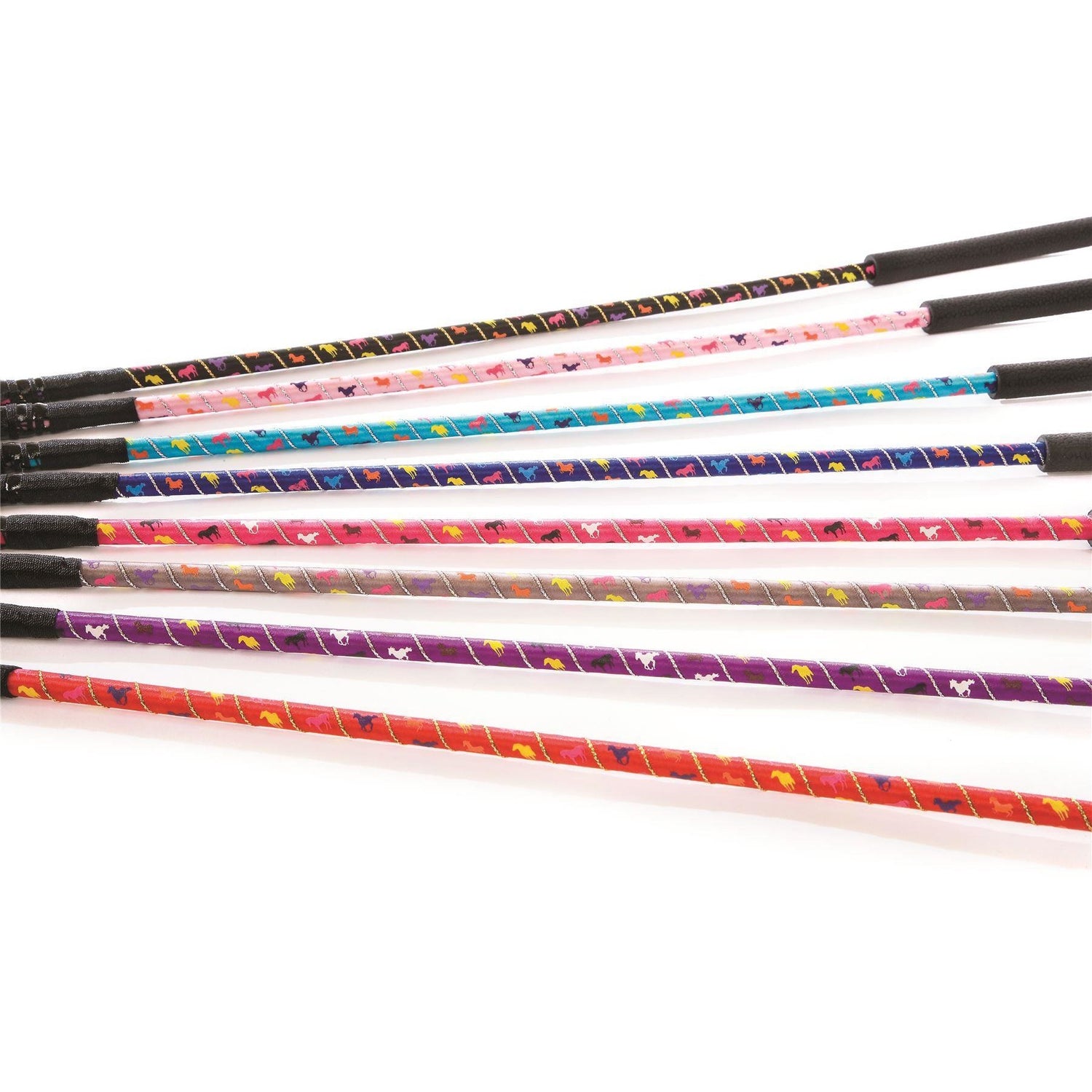 Cravache d'équitation argentée HySCHOOL 26"