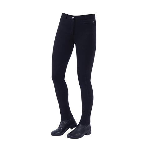 Dublin Supa-Fit Zip Up Knee Patch Ladies Jodhpurs #colour_black