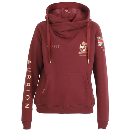 Shires Aubrion Team Girls Hoodie #colour_burgundy