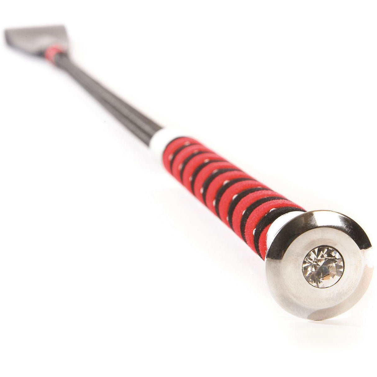 HySCHOOL Diamante Riding Whip - Red/Black - 26"