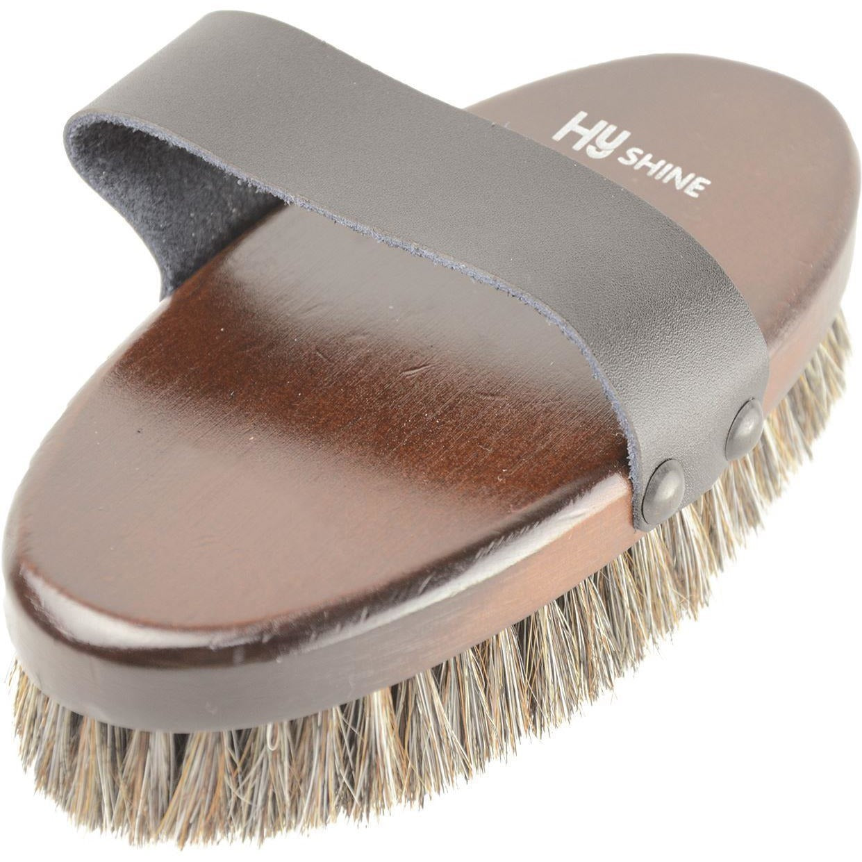 HySHINE Deluxe Horse Hair Wooden Body Brush