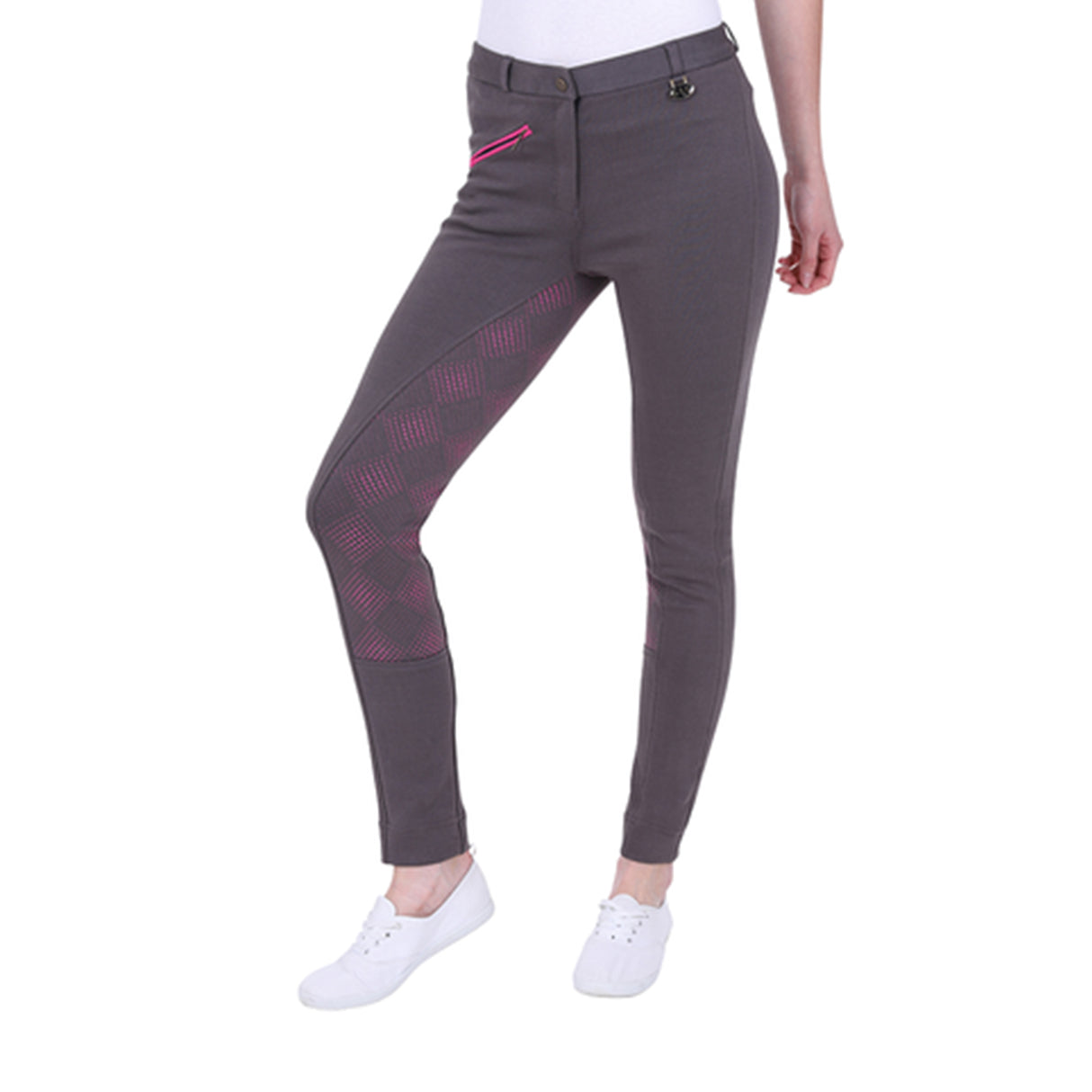 GS Equestrian Carol Jodhpurs à fond intégral en silicone bicolore pour enfants