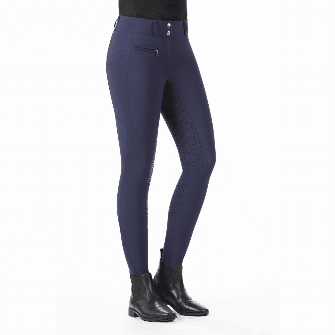 HKM Emma Silicone Full Seat Riding Breeches #colour_deep-blue