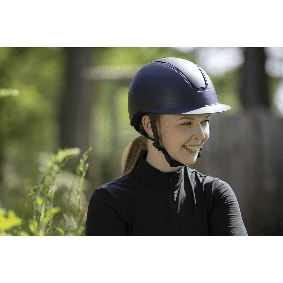 HKM Lady Shield Riding Helmet #colour_deep-blue-shiny-deep-blue