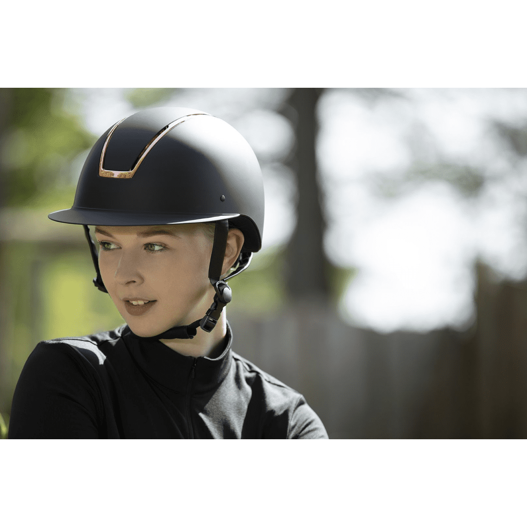 HKM Lady Shield Riding Helmet #colour_black-rose-gold