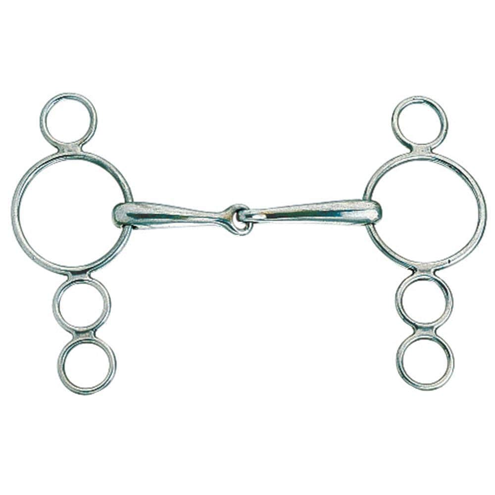 Mors hollandais articulé à 3 anneaux Korsteel en acier inoxydable