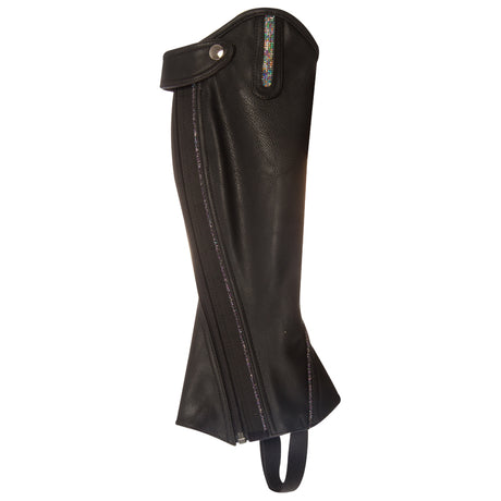 Imperial Riding Sparkling Synthetic Leather Half Chaps #colour_black-lilac