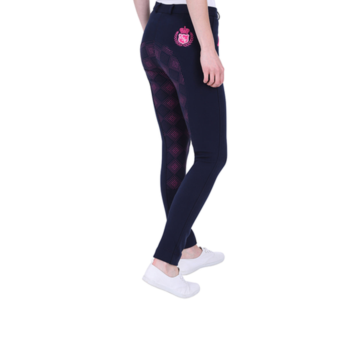 GS Equestrian Carol Jodhpurs à fond intégral en silicone bicolore pour enfants