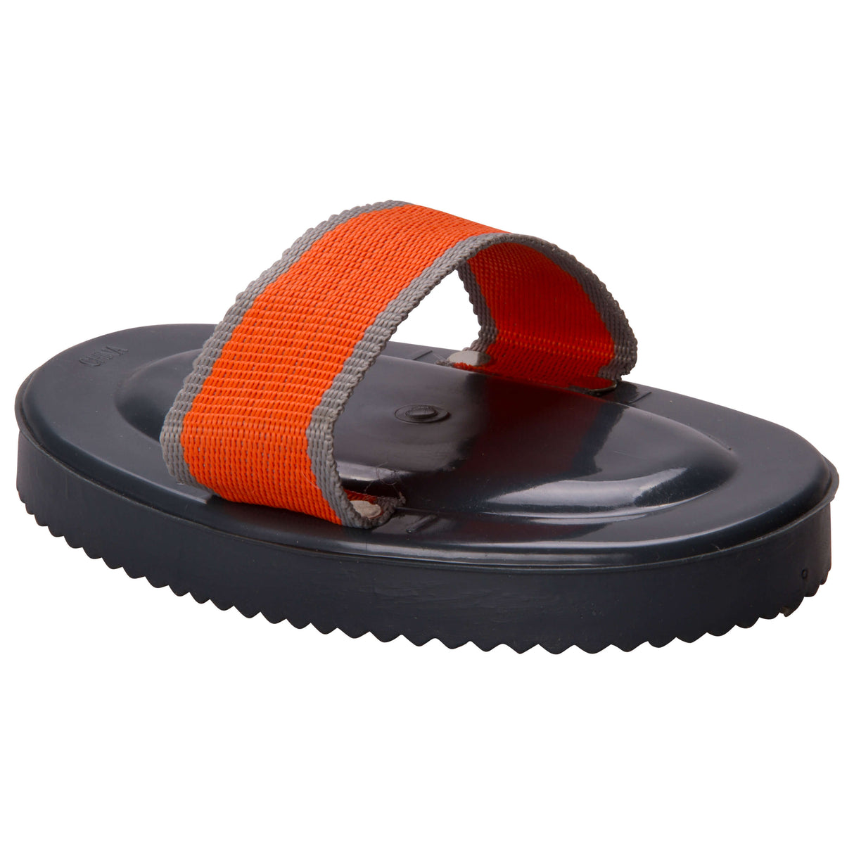 Imperial Riding Curry Comb With Hand Loop #colour_dark-grey-orange