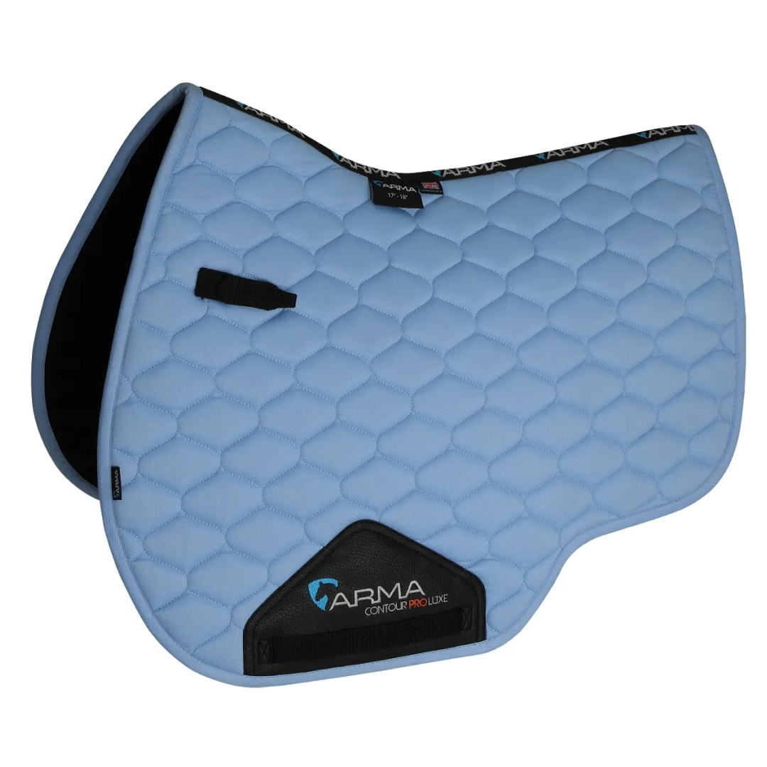 Shires ARMA Luxe Cotton Saddlecloth #colour_sky-blue