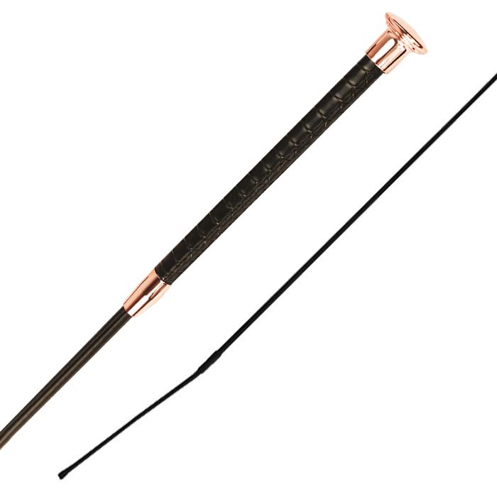 Woof Wear Reptile Dressage Whip #colour_black-rose-gold