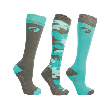 Hy Equestrian DynaForce Socks - Pack of 3 #colour_pacific-grey