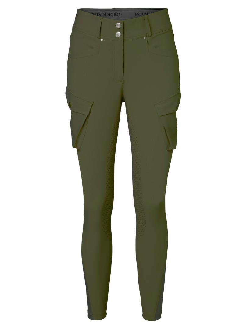 Mountain Horse Estelle Cargo Full Seat Breeches #colour_green