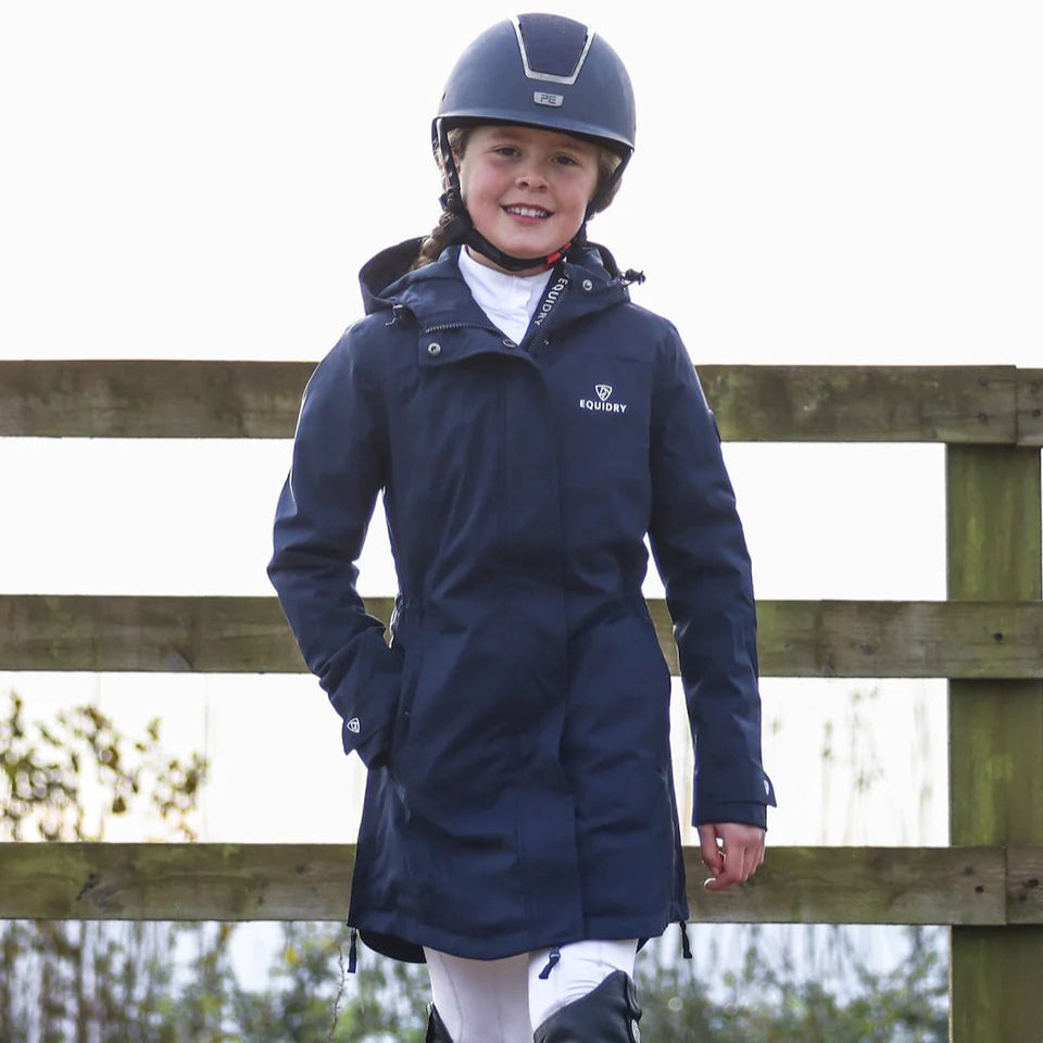 EQUIDRY Girl's Bronte Riding Coat #colour_navy
