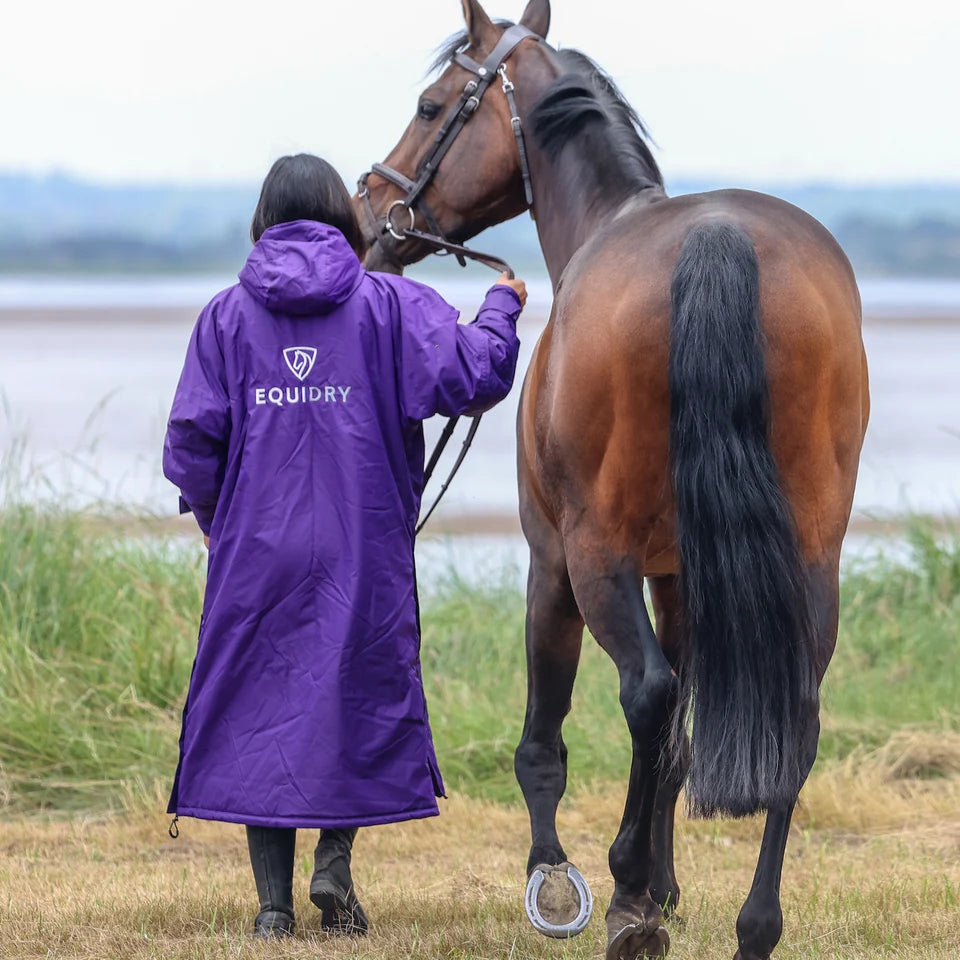 EQUIDRY Women's Thick Fleece Evolution Fixed Hood #colour_purple-lilac