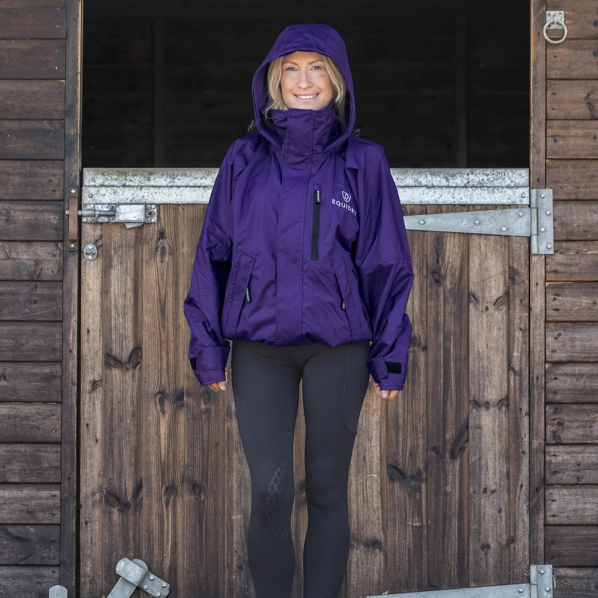 EQUIDRY Women's Shortie Mesh Lining Mac #colour_purple