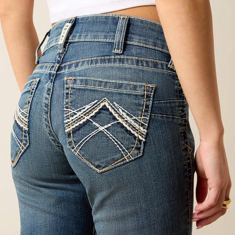 Ariat Women's Mid Rise Whipstitch Boot Cut Jeans