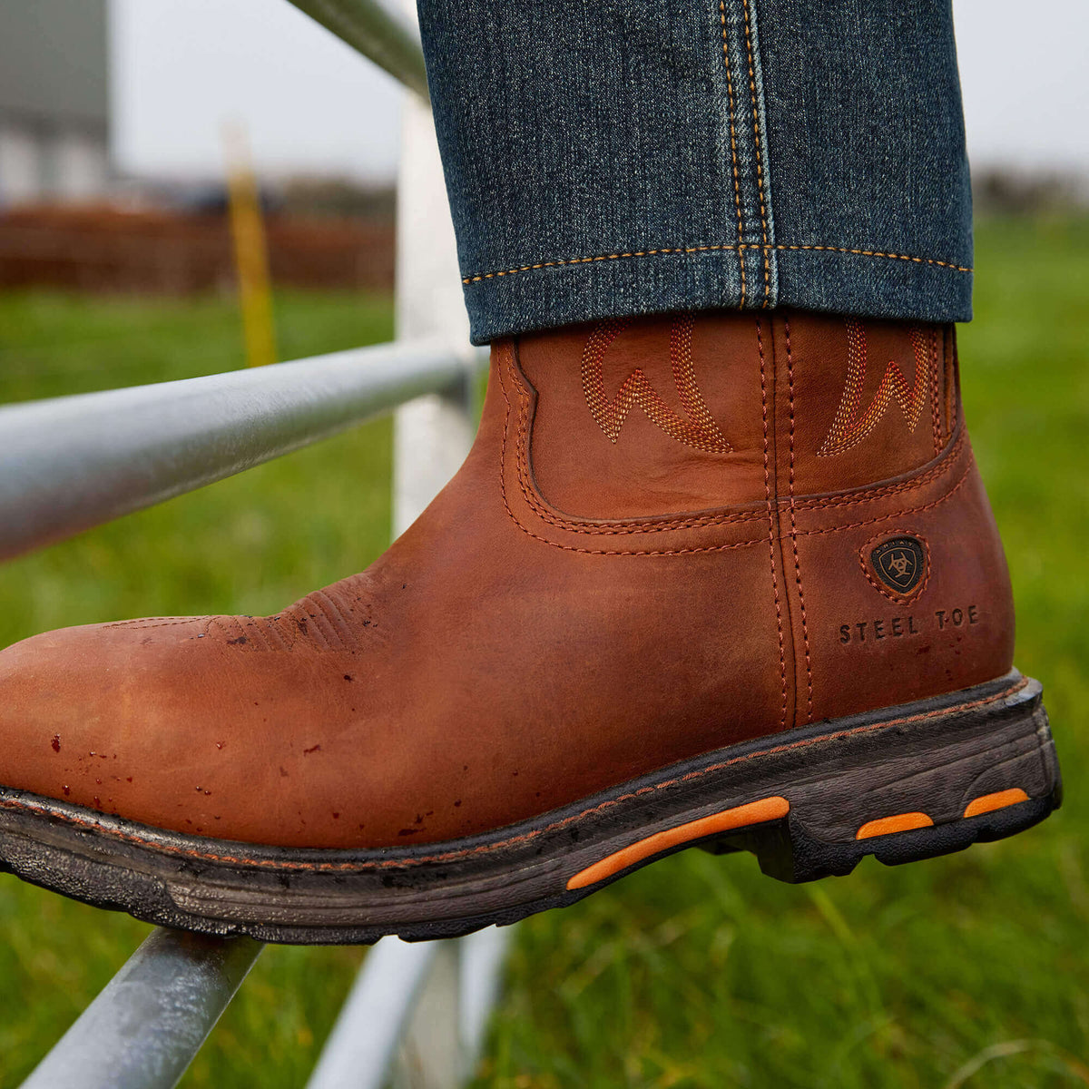 Ariat Men's WorkHog Wide Square Toe Australia Steel Toe Work Boot