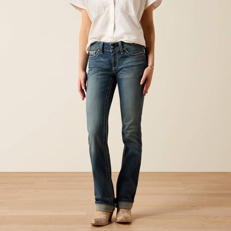Ariat Women's Mid Rise Icon Straight Leg Jeans