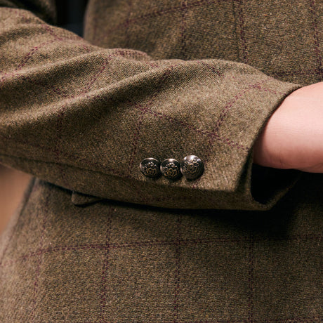 Dublin Albany Tweed Suede Collar Tailored Jacket #colour_brown