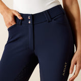 Ariat Women's Tri Factor Grip Full Seat Breech - White - Navy Eclipse