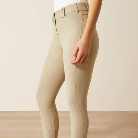 Ariat Women's Tri Factor Grip Full Seat Breech - White - Olympia Tan