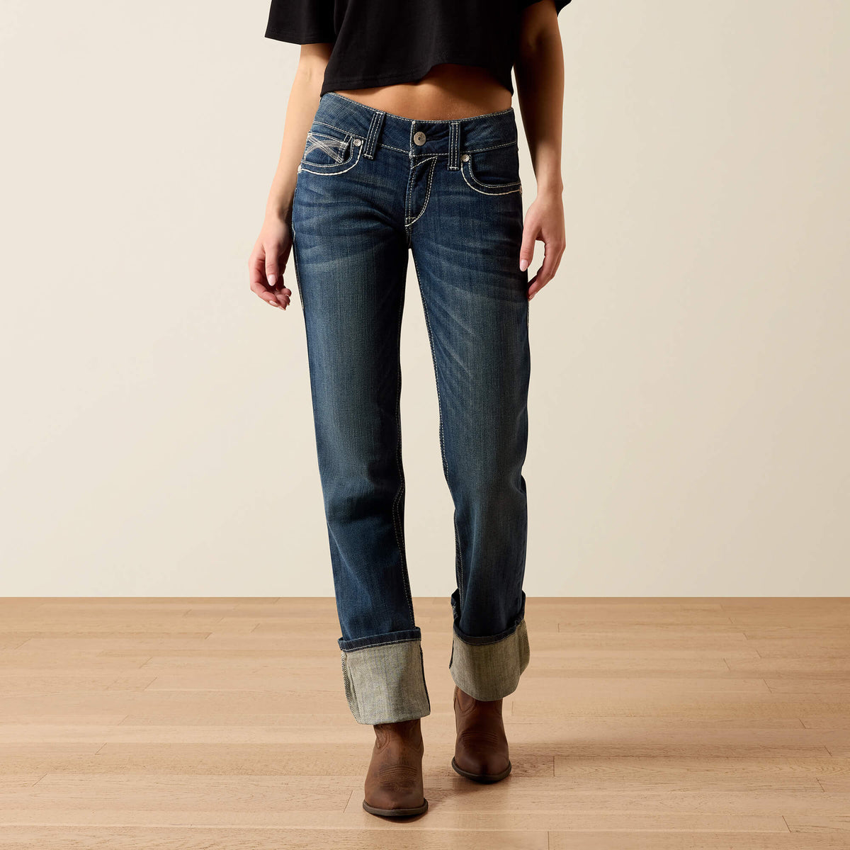 Ariat Women's R.E.A.L. Mid Rise Stretch Ivy Stackable Straight Leg Jean