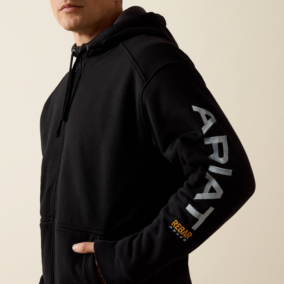 Ariat Men's Rebar All-Weather Full Zip Hoodie - Black
