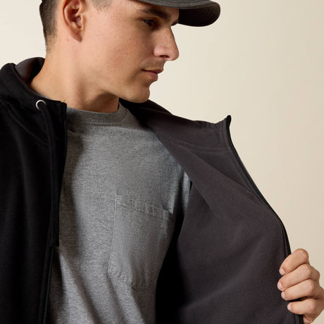 Ariat Men's Rebar All-Weather Full Zip Hoodie - Black