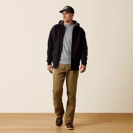 Ariat Men's Rebar All-Weather Full Zip Hoodie - Black