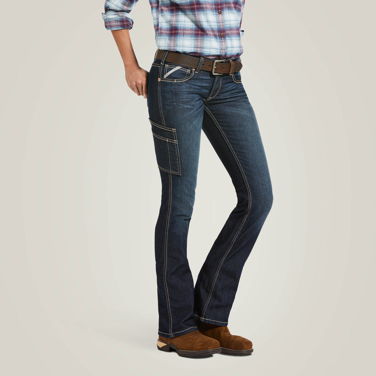 Ariat Women's Rebar Mid Rise Riveter DuraStretch Boot Cut Jeans
