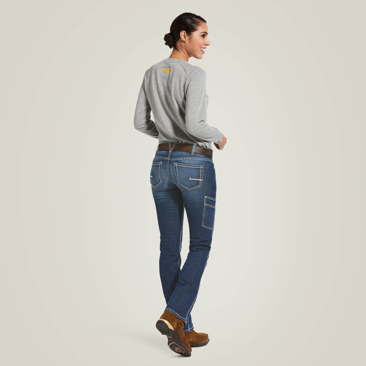 Ariat Women's Rebar Mid Rise Riveter DuraStretch Straight Leg Jeans