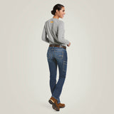 Ariat Women's Rebar Mid Rise Riveter DuraStretch Straight Leg Jeans