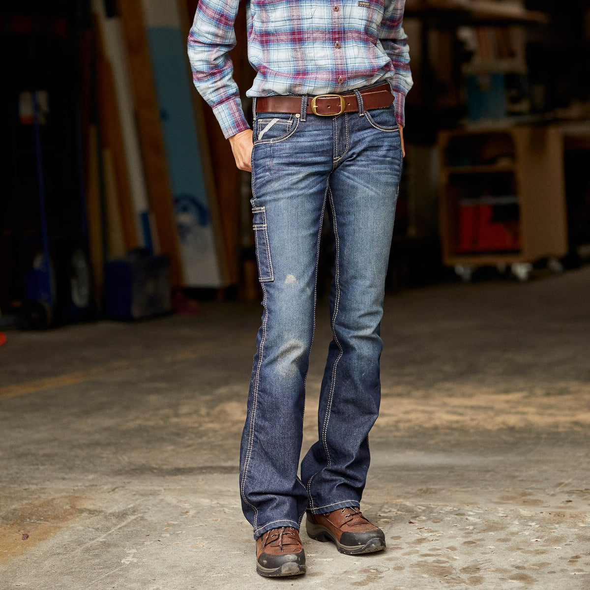 Ariat Women's Rebar Mid Rise Riveter DuraStretch Straight Leg Jeans