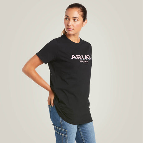 Ariat Women's Rebar Cotton Strong Logo Ss T-Shrt