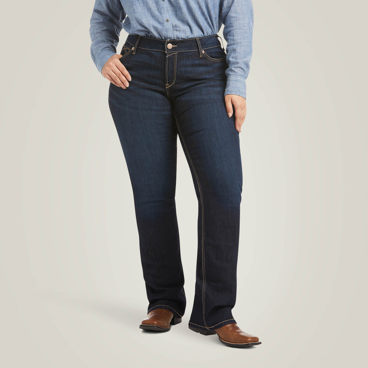 Ariat Women's R.E.A.L. Mid Rise Arrow Fit  Jocelyn Boot Cut Jean