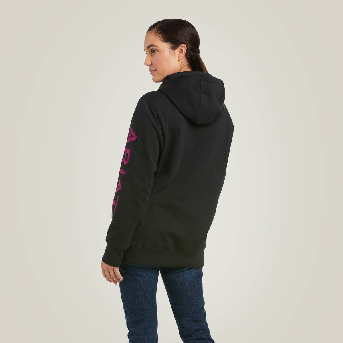 Ariat Women's Rebar Workman Graphic Hoodie - Black/Purple