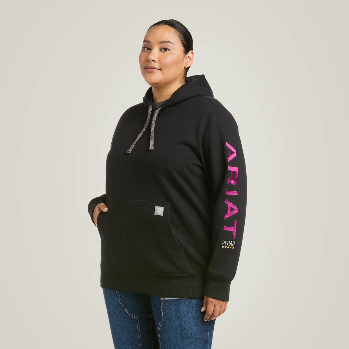 Ariat Women's Rebar Workman Graphic Hoodie - Black/Purple