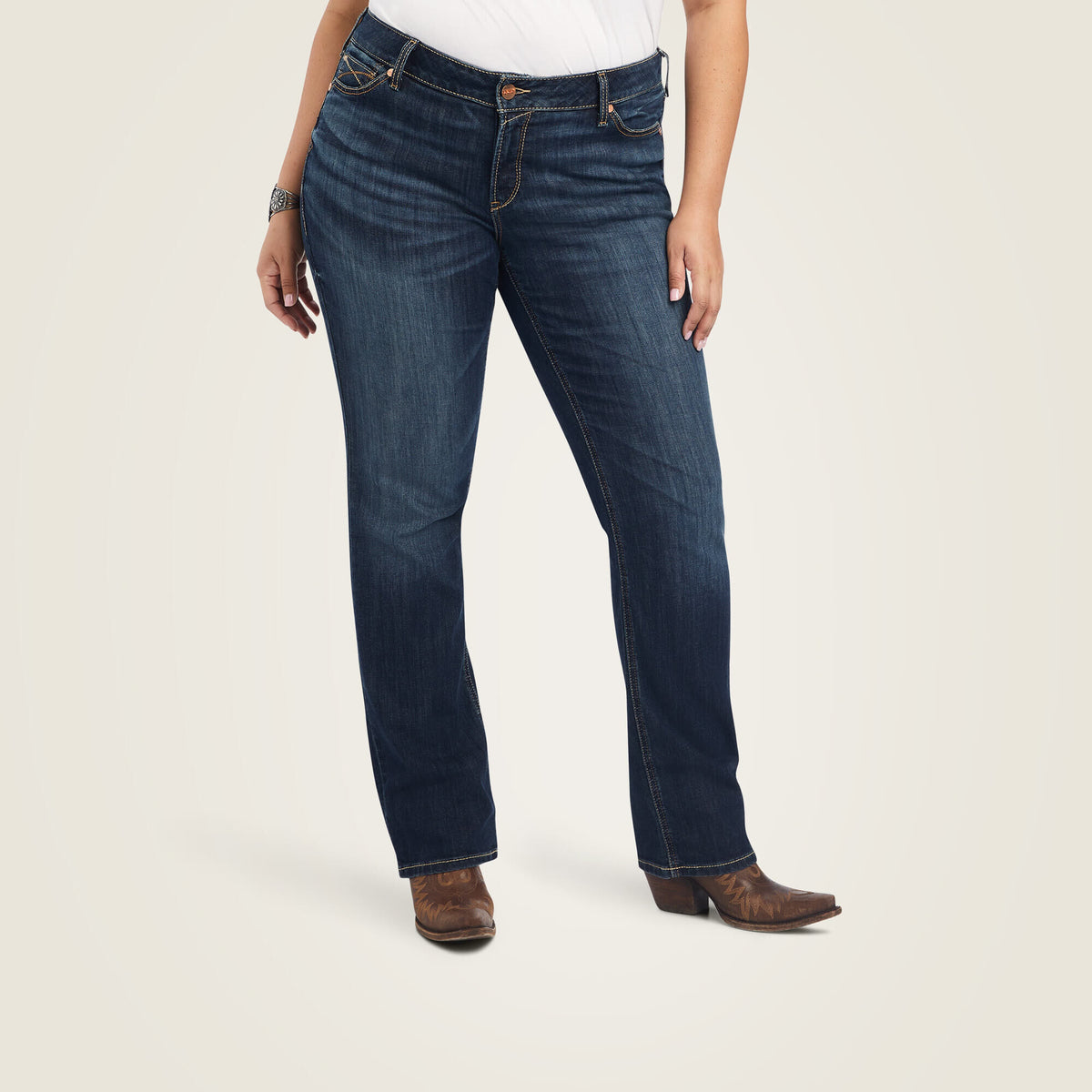 Ariat Women's R.E.A.L. Mid Rise  Octavia Straight Jean